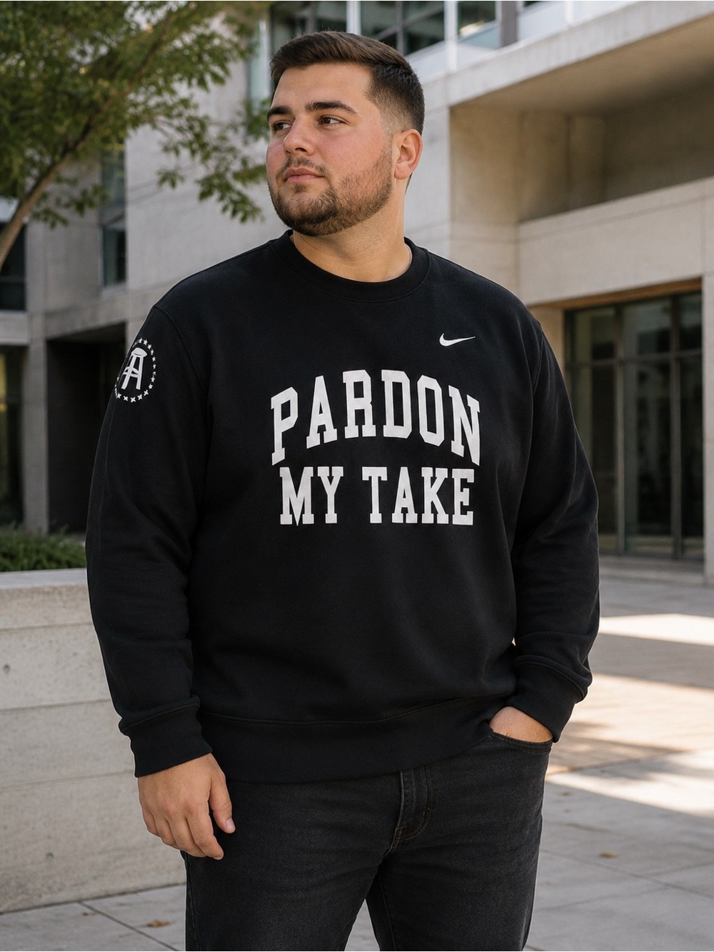 Nike x Pardon My Take Men’s XL Black Barstool Sports Crewneck Sweatshirt